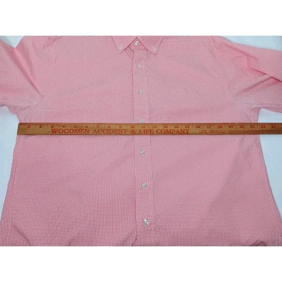 Vinyard Vines Mens Medium Murray Shirt Long Sleeve Pink Gingham Button Down - Picture 4 of 12